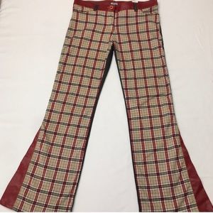Vintage Onyx Half-Plaid Boot Cut Pants